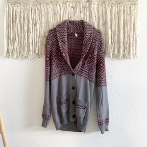 RVCA Womens Knit Cardigan Sweater Nordic Style